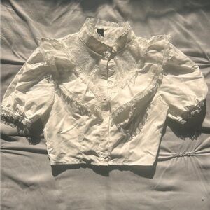 Cottage Core Laced Cropped Blouse